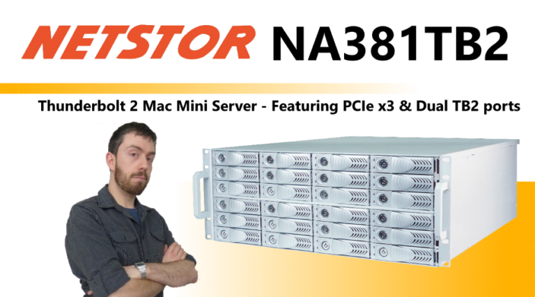 The NetStor 24 Bay Thunderbolt2 NA381TB2 4U Rack Server For Mac Mini