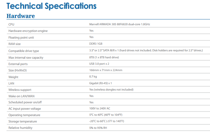 ds116 specs