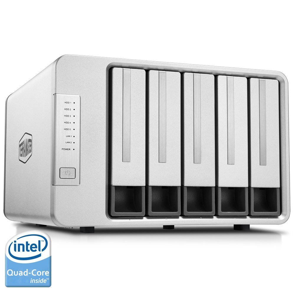 TerraMaster F5-420 NAS Server 5-Bay Intel Quad Core 2.0GHz 2GB RAM Network RAID 5 Storage Enclosure HDD and SSD