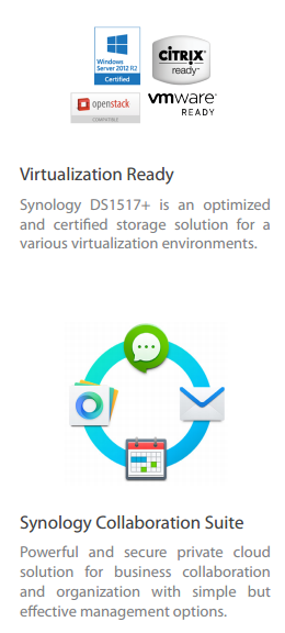 DS1517+ SYNOLOGY 8-BAY vmware and virtualisation 2017 NAS