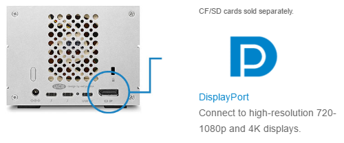 LaCie 2big Dock with Thunderbolt 3 2-Bay RAID solution for Mac and Windows displayport port