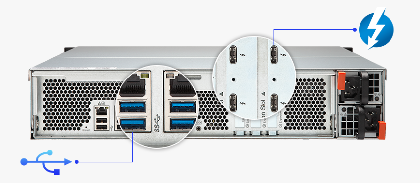 The QNAP TVS-1582TU finally revealled The Thunderbolt 3 Rackmount four TB3 Ports das