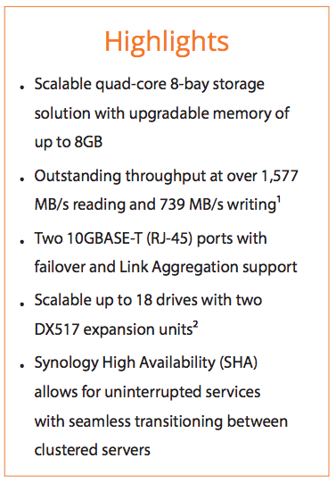 Full Specs of the Synology DS1817