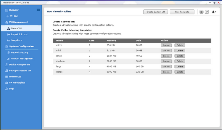 QNAP NAS VM Create 1