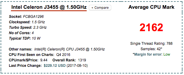 Intel Celeron J3455 ds918+ NAS CPU