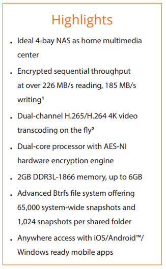 Synology DS418PLAY 4-Bay Diskstation Multimedia NAS Server 2