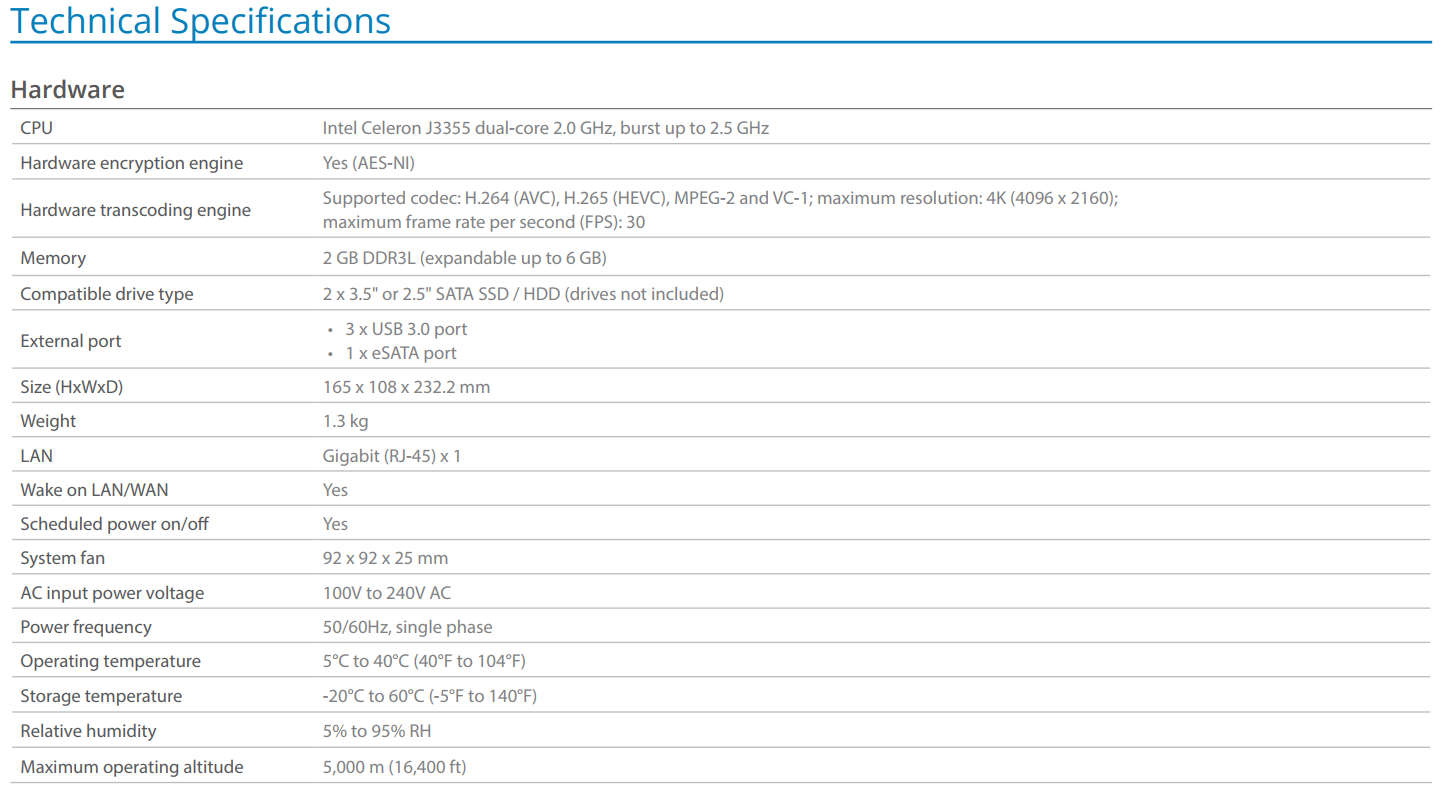 The Synology DS218+ 2-Bay Diskstation NAS Server – Specs And Details Revealed 2