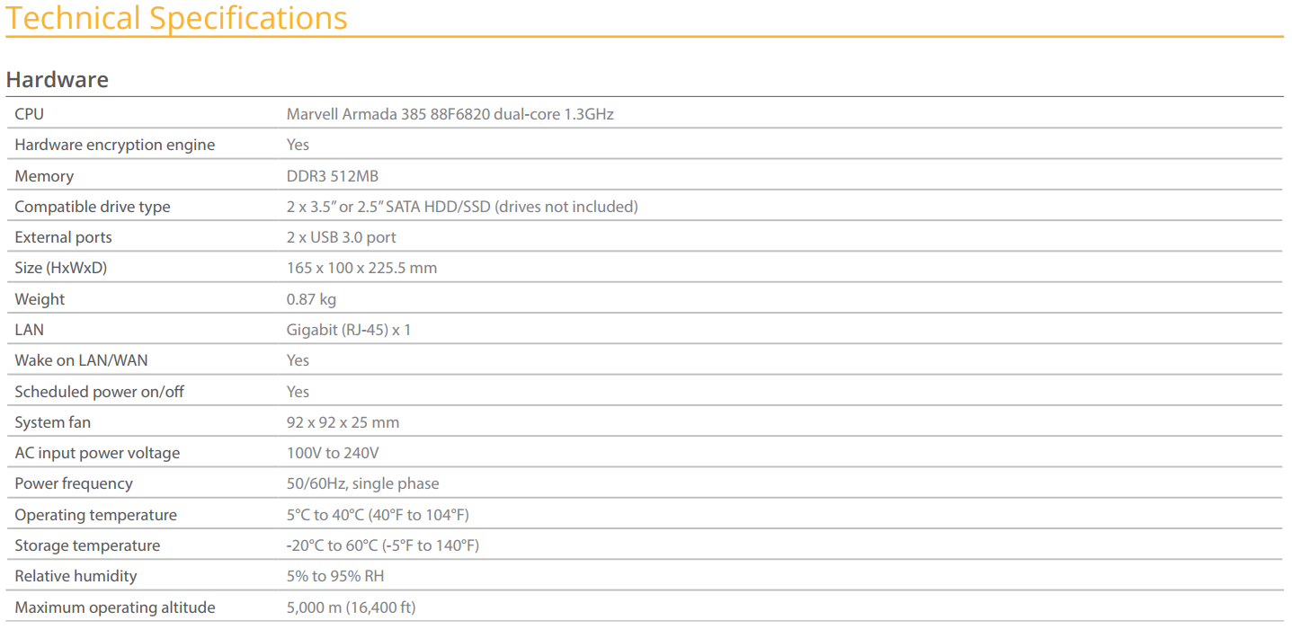 DS218J Specs and Data Sheets available 6