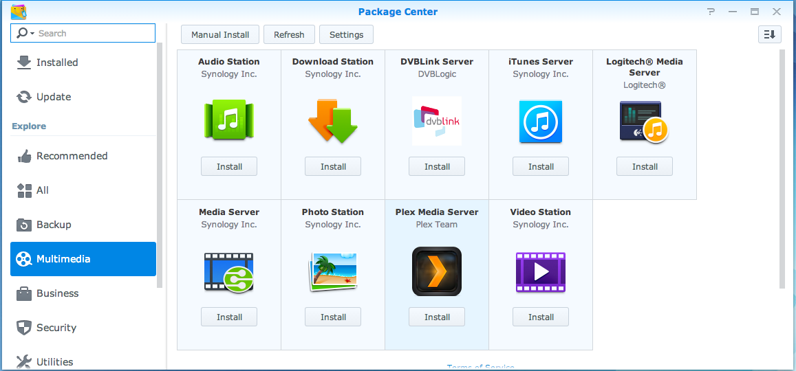 plex media server nas synology