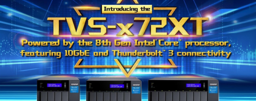QNAP TVS-872XT-i5-16G-US 8 Bay Thunderbolt 3 NAS with 16GB RAM, 10GbE, M.2  PCIe NVMe SSD slots