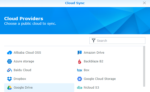 Link two separate Google Drive accounts to the NAS