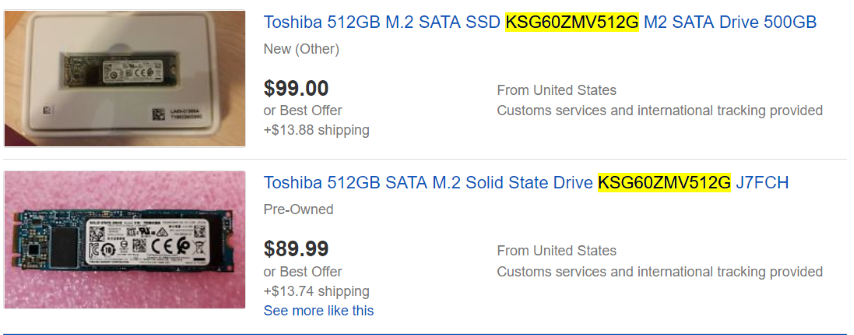 Toshiba SG6 SSD (KSG60ZMV256G / KSG60ZMV512G / KSG60ZM81T02)