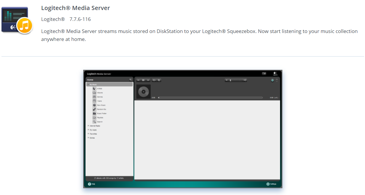 NAS for Logitech Media Server for a Squeezebox Radio