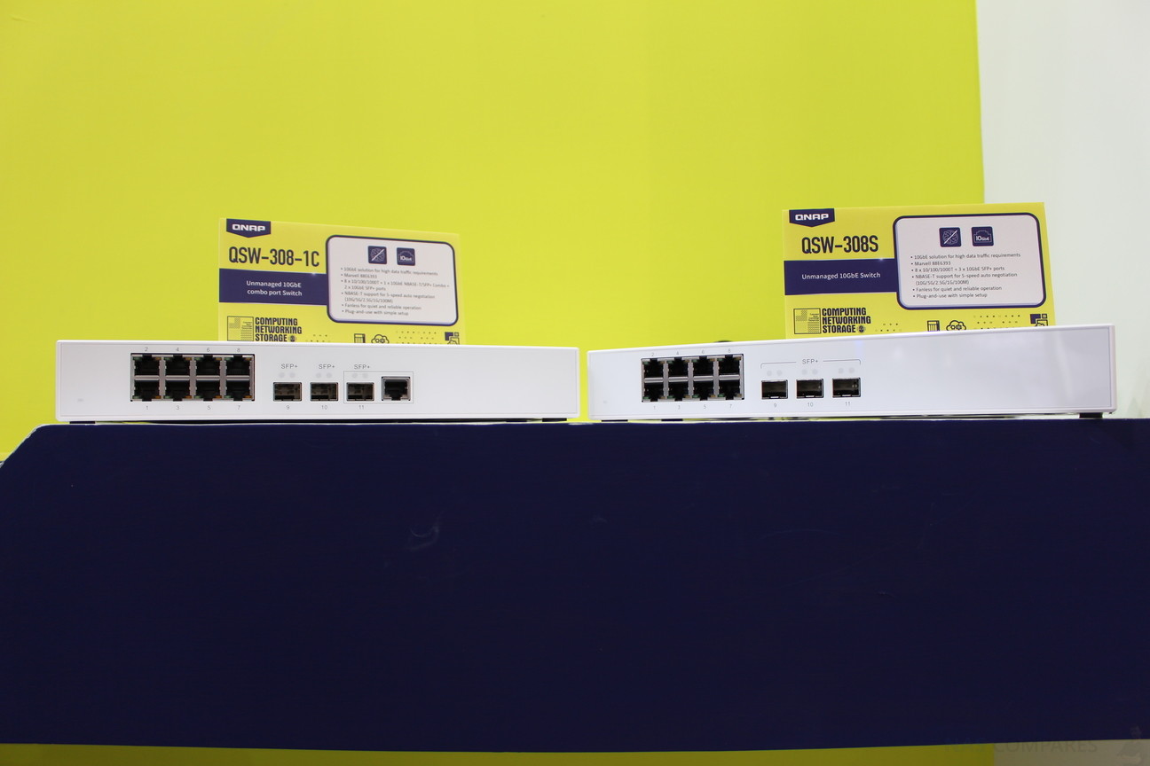 QNAP QSW-308S 10GbE Switch, with 3-Port 10G SFP+ and 8-Port Gigabit  Unmanaged Switch