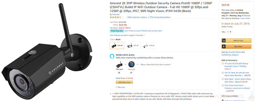 Amcrest 2k 3mp wireless hot sale outdoor