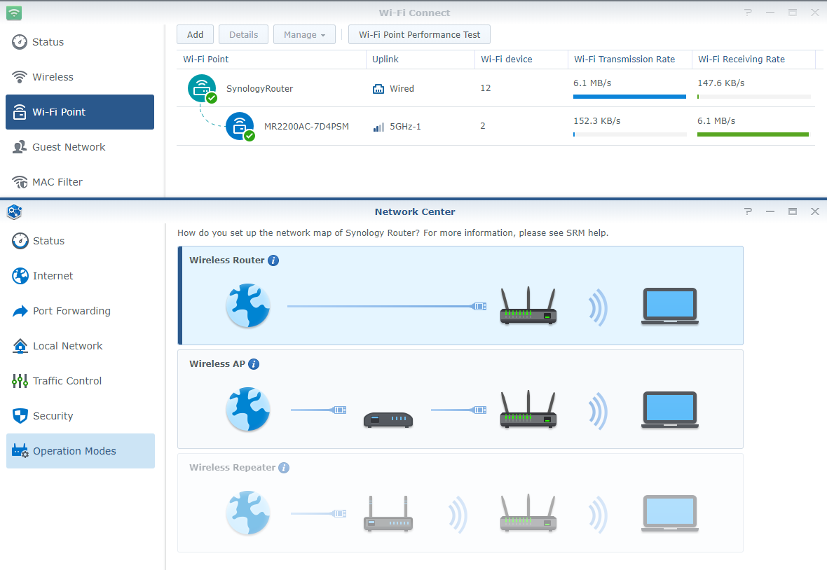 Synology rt2600ac/mr2200ac router multi-brand connectivity and do I need base station.