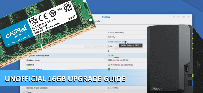 Synology DS220+ 18GB Unofficial Memory Installation Guide NAS