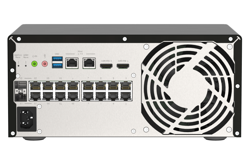 QGD-3014-16PT PoE Switch with 4X HDD bays, 16 LAN ports and HDMI