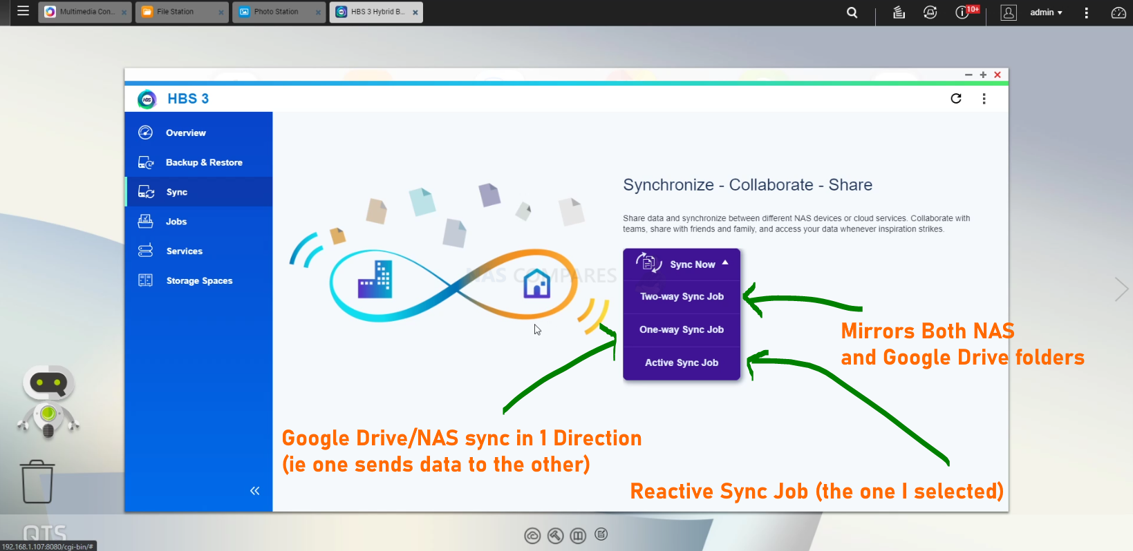 connecting usb backup to qnap nas