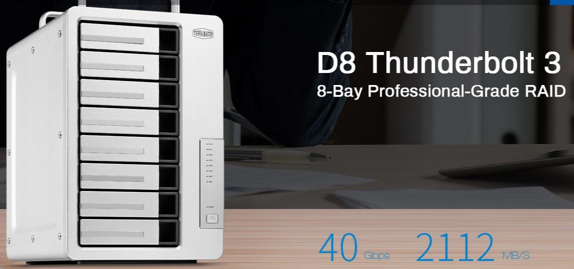 TerraMaster release D8 Thunderbolt 3 8-Bay DAS