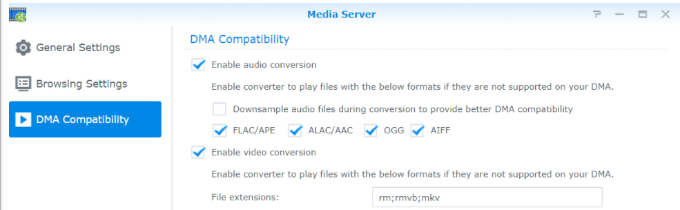 Synology can not play videos on a TV – “this file is not playable”