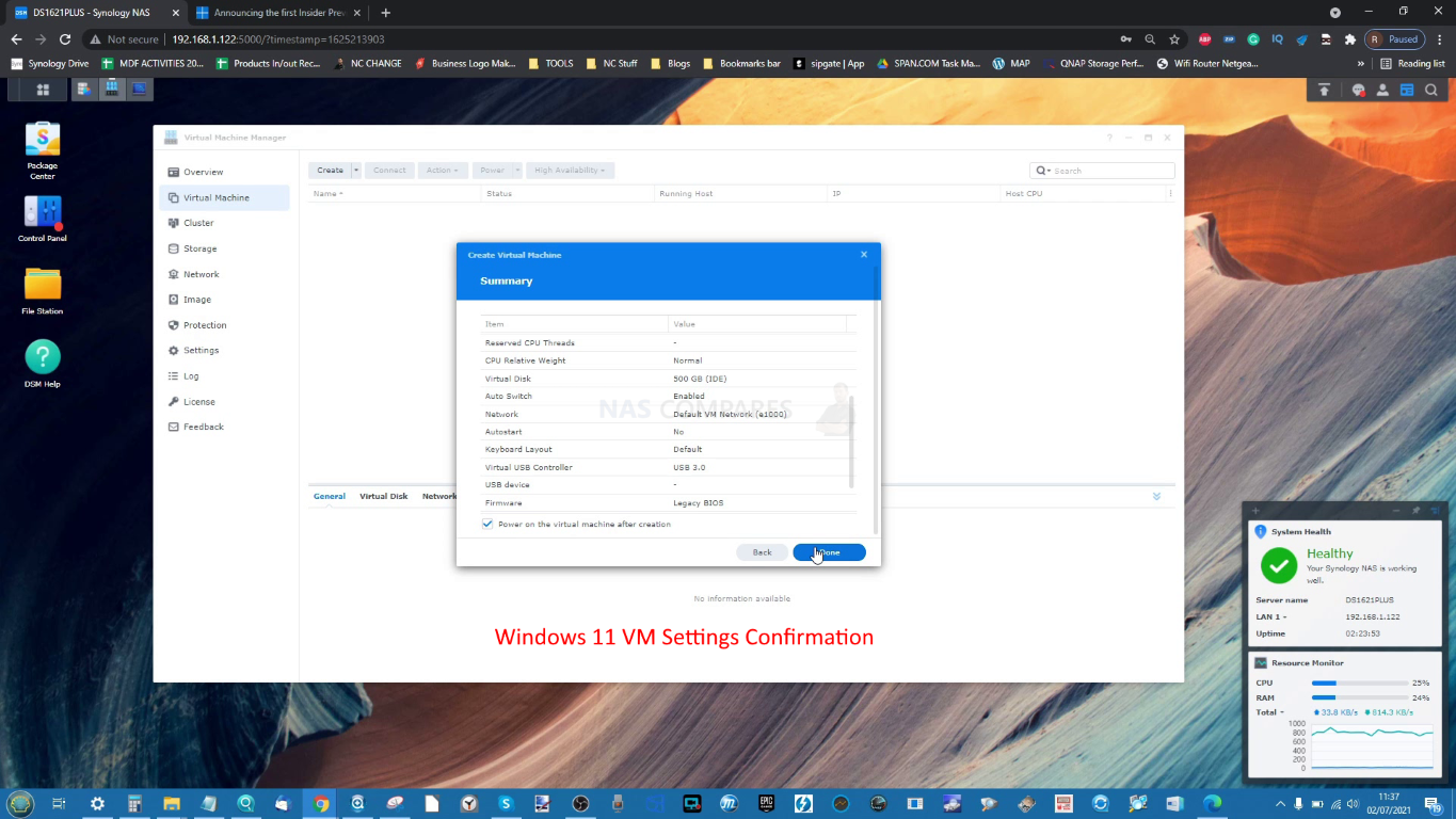 Create Windows 11 Virtual Appliance using Tiny 11 with only 2GB memory