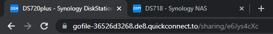 Synology GoFile shared file redirect to untrusted https SSL