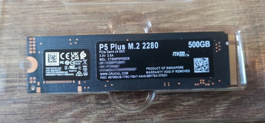 Crucial CT500P5PSSD8 - Crucial - P5 Plus 500GB PCIe Gen4 3D NAND