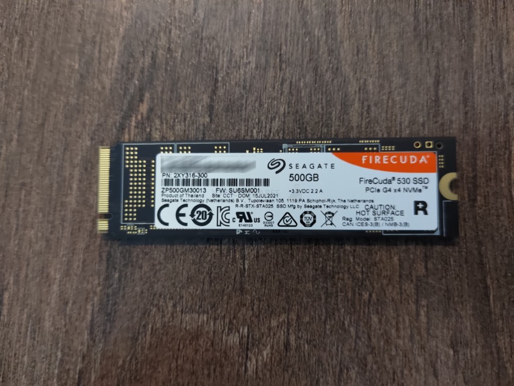 SSD NVME SEAGATE FIRECUDA 530 - 500 GO - M.2 2280 NVME 1.4 - PCIE 4.0 X4