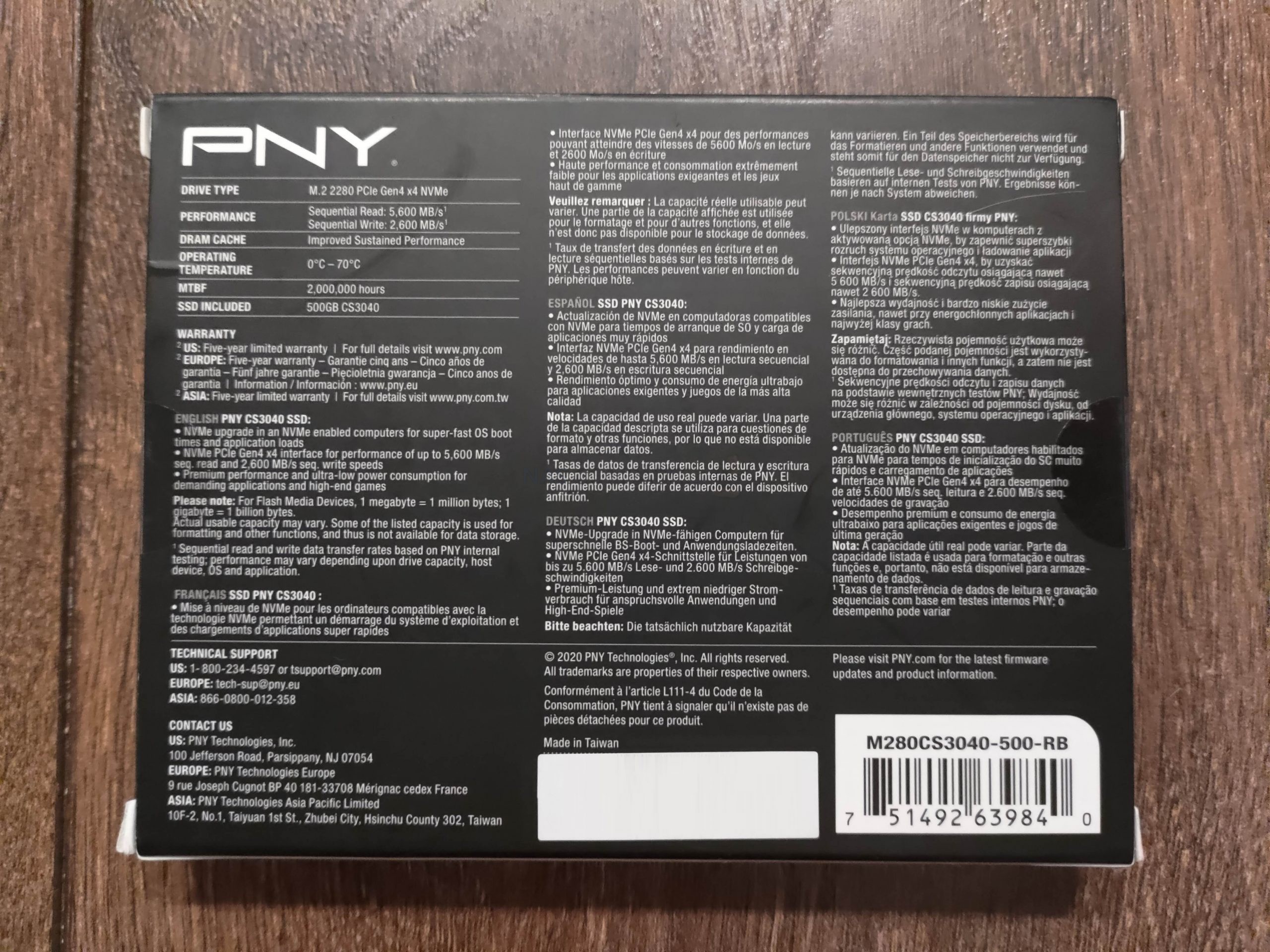 PNY - Disque SSD Interne XLR8 CS3040 1To M.2 NVMe Gen 4 …