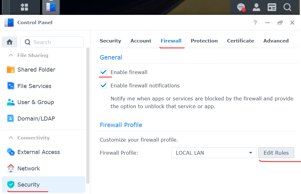 Disable Internet access on Synology – Enable Local Network Access Only