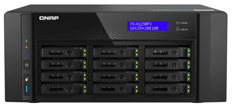 TS-h1290FX – twelve U.2 NVMe PCIe Gen4/SATA SSD drives and built-in 25GbE