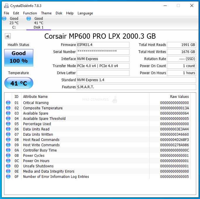 Corsair Disque SSD MP600 PRO LPX - 1TB M.2 NVMe PCIe Gen. 4 x4