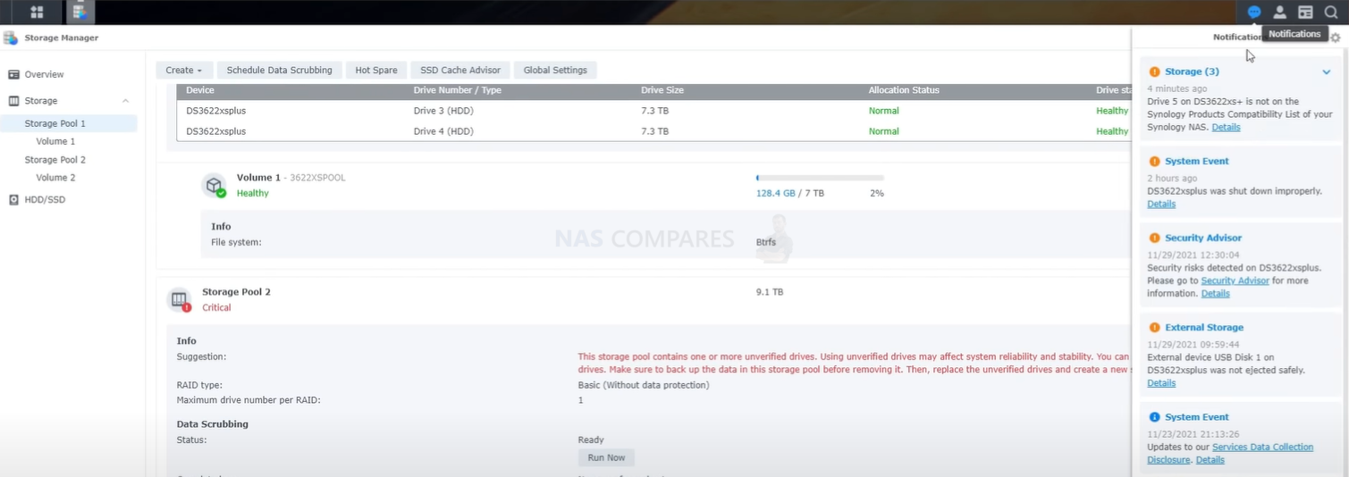 Synology Unverified Drive Experience 