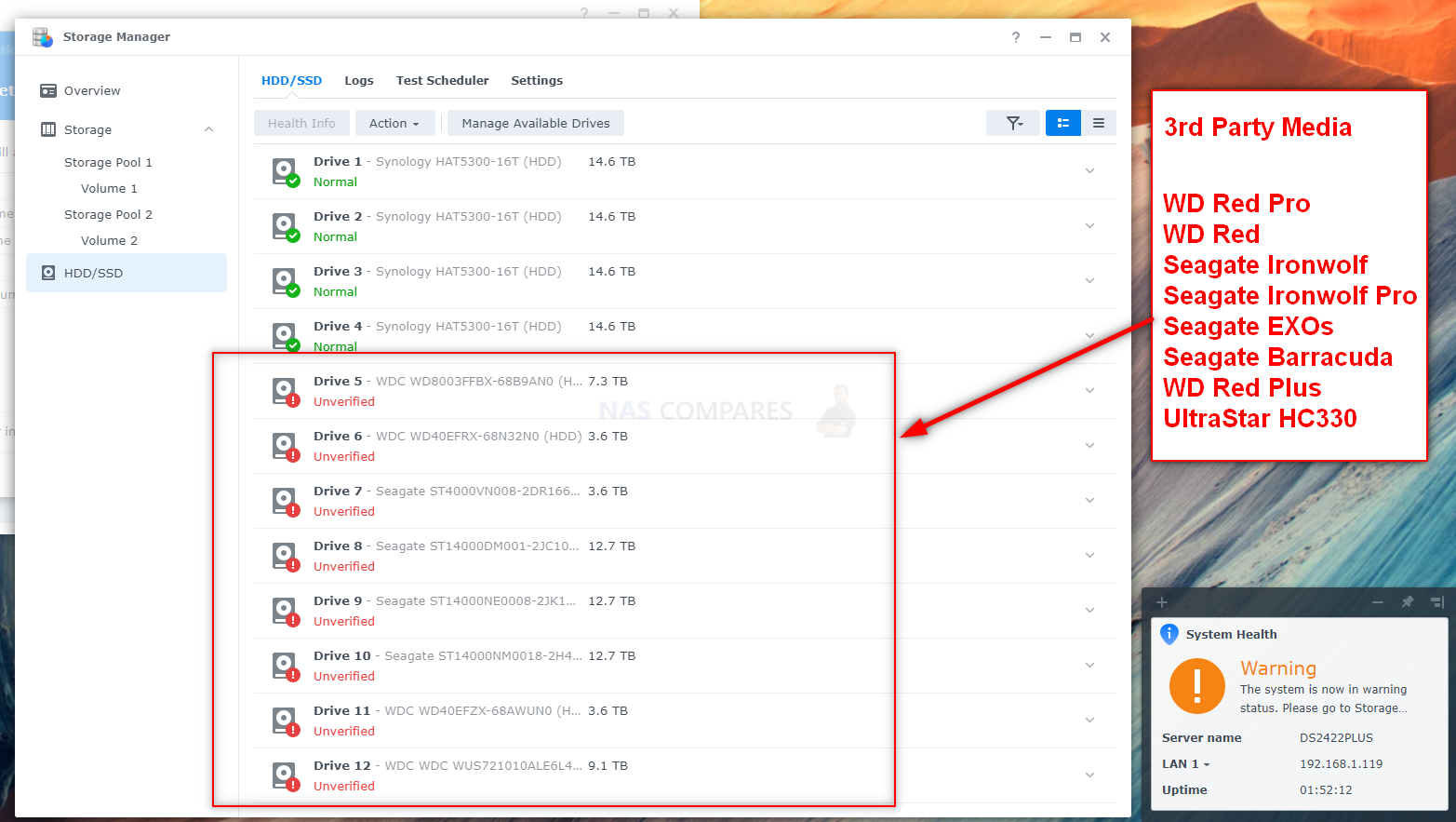 Synology 2022 & 3rd Party Hard Drives – Can You Still Use Them