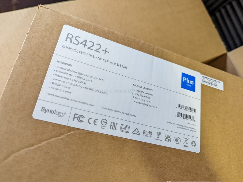 Solution NAS Synology RS422P4X4 - 4 x 4 To - 4 baies - rail RKM114