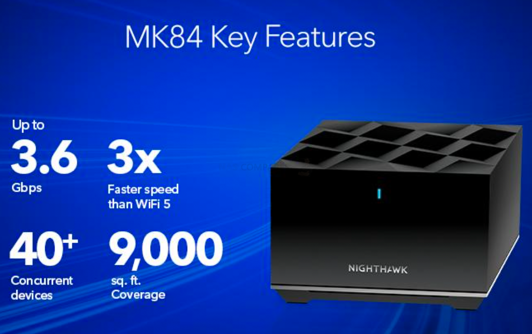 Netgear Nighthawk Tri-band Mesh WiFi 6 System 3.6Gbps Router (MK84, MK83, MS80)