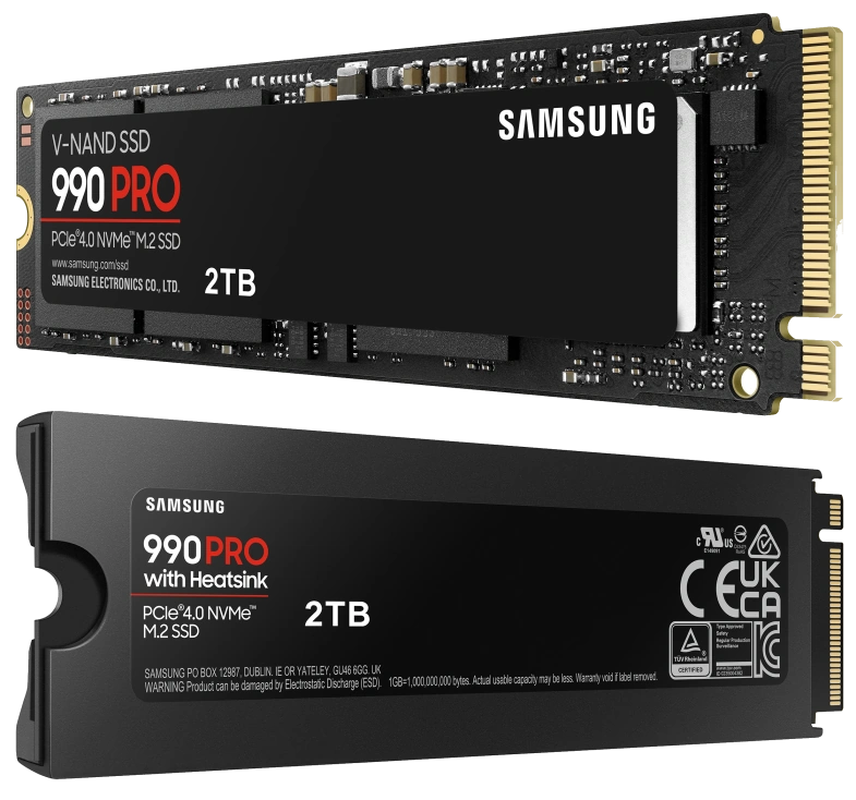 Samsung SSD SERIE 990 PRO M.2 2To 2280 PCIe Gen 4.0 x4 NVMe 2.0