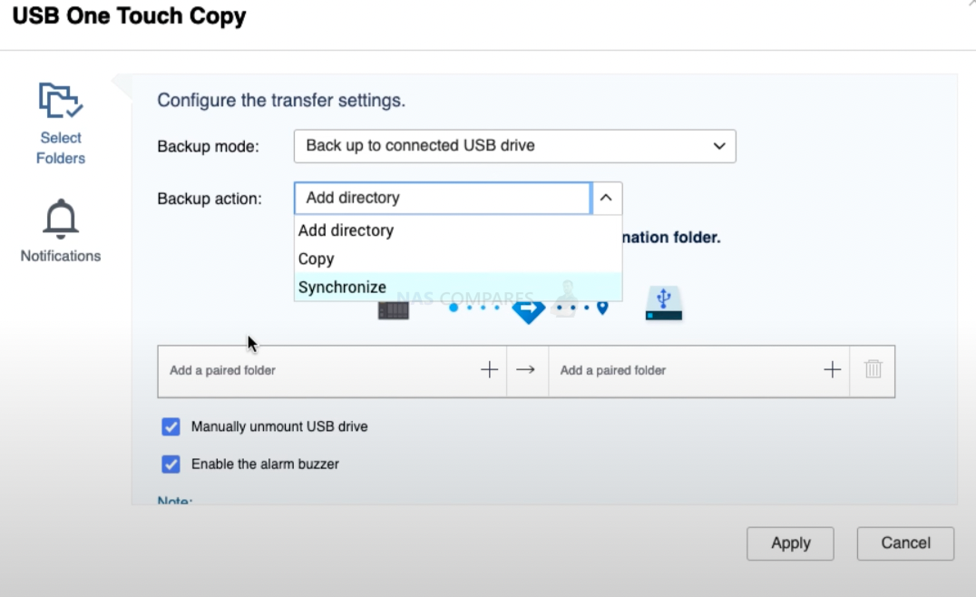 Synology usb copy настройка