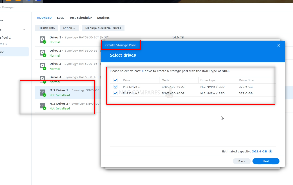 Synology DiskStation DS223 2tb NAS 2x1000gb Crucial MX500 SSD Drives  Installed