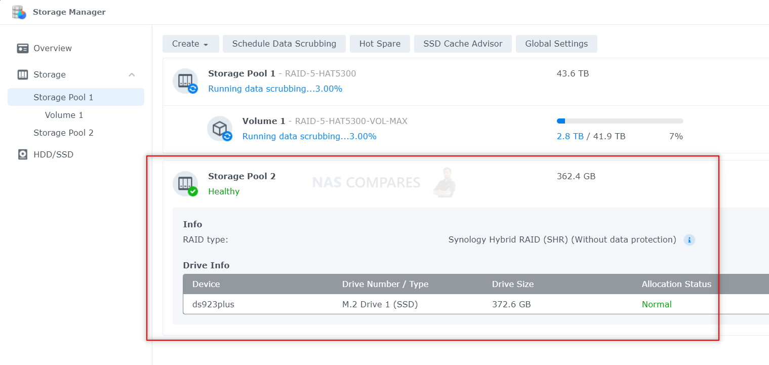 Synology DiskStation DS1522+ NAS Server with Ryzen 2.6GHz CPU, 32GB Memory,  100TB HDD Storage, 1TB M.2 NVMe SSD, 4 x 1GbE LAN Ports, DSM Operating