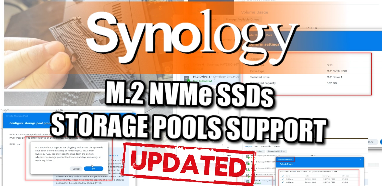 Synology DS923+ NAS – M.2 NVMe SSDs Storage Pools – UPDATE – NAS