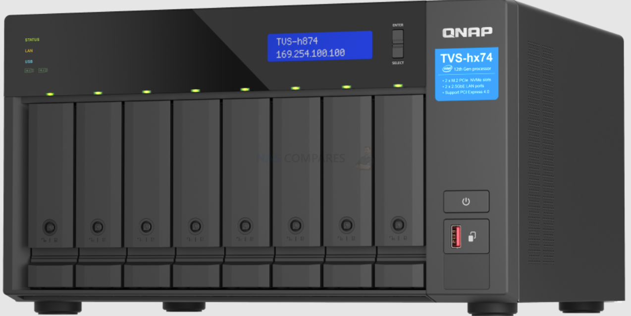 Qnap TVS-h874X NAS with i9 CPU, Gen4 lanes and UHD Graphics 770