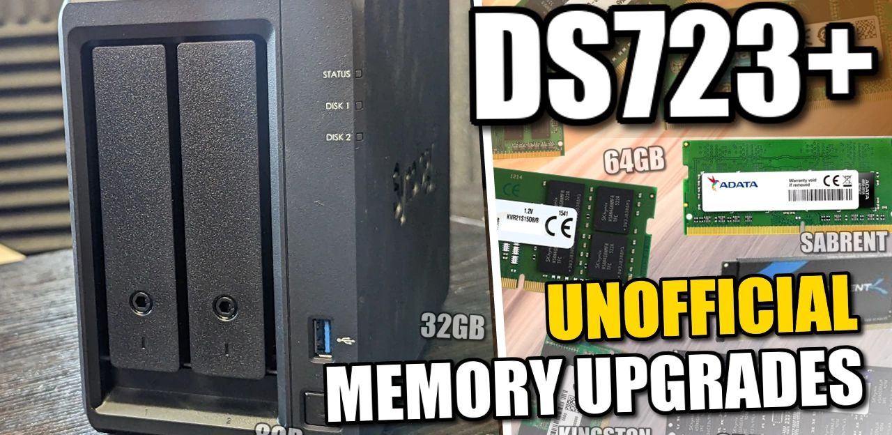 DS723+ NAS Unofficial Memory Upgrades – Crucial, Kingston, 64GB, 32GB – NAS Compares