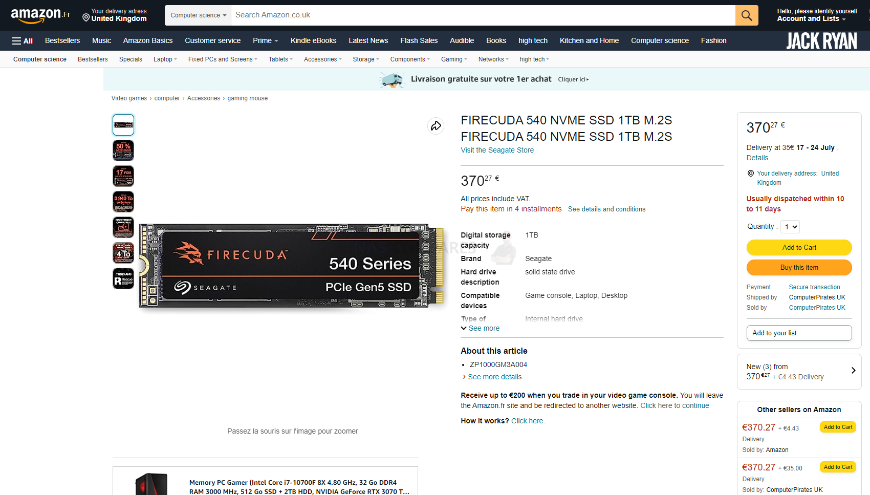 Gen5 SSDs listings finally show up on  and Newegg