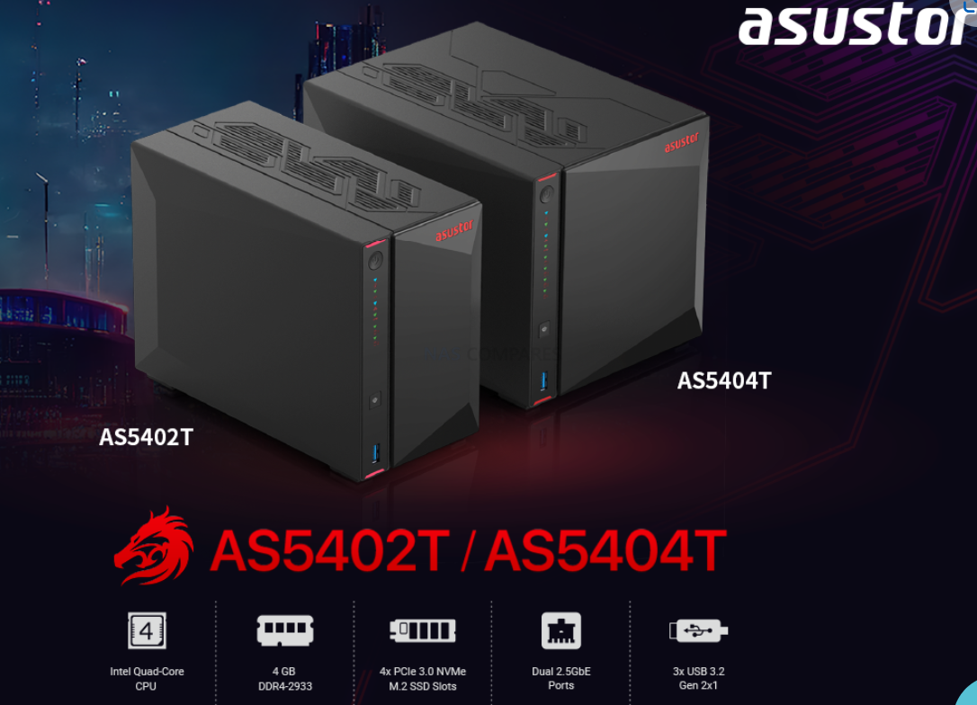 ASUSTOR Launches AS54 Series: AS5402T and AS5404T NAS Redefine News Storage with Powerful CPUs and 2/4 Bays