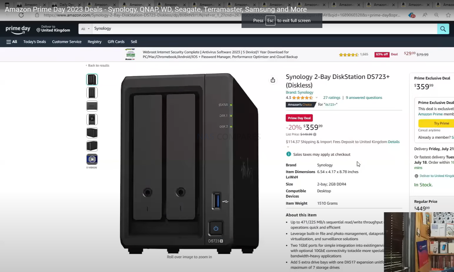 Synology 2-bay DiskStation DS224+ (Diskless) 