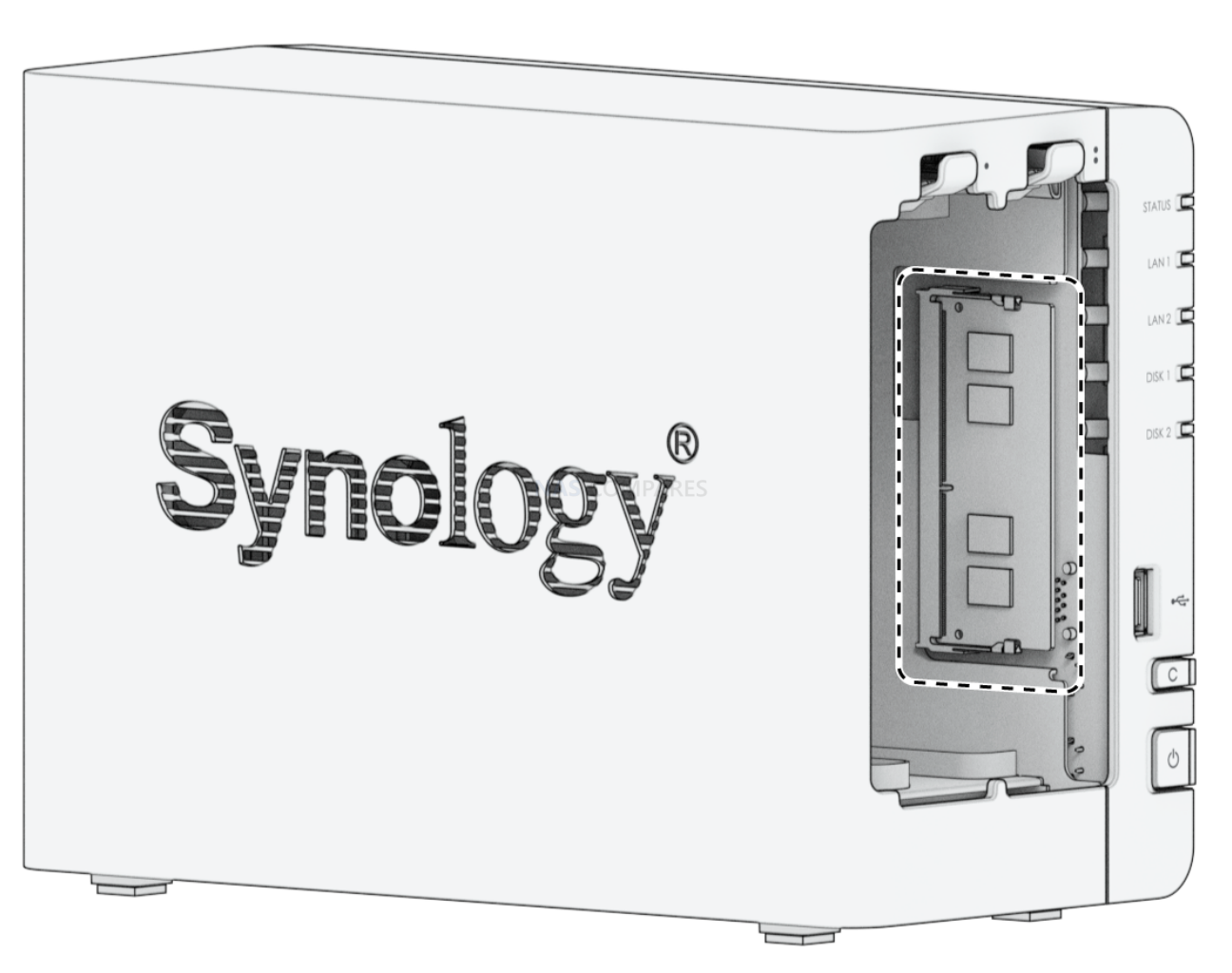 NAS SYNOLOGY DS224+ avec 2 HDD en RAID (1, 2, 4, 8 To)