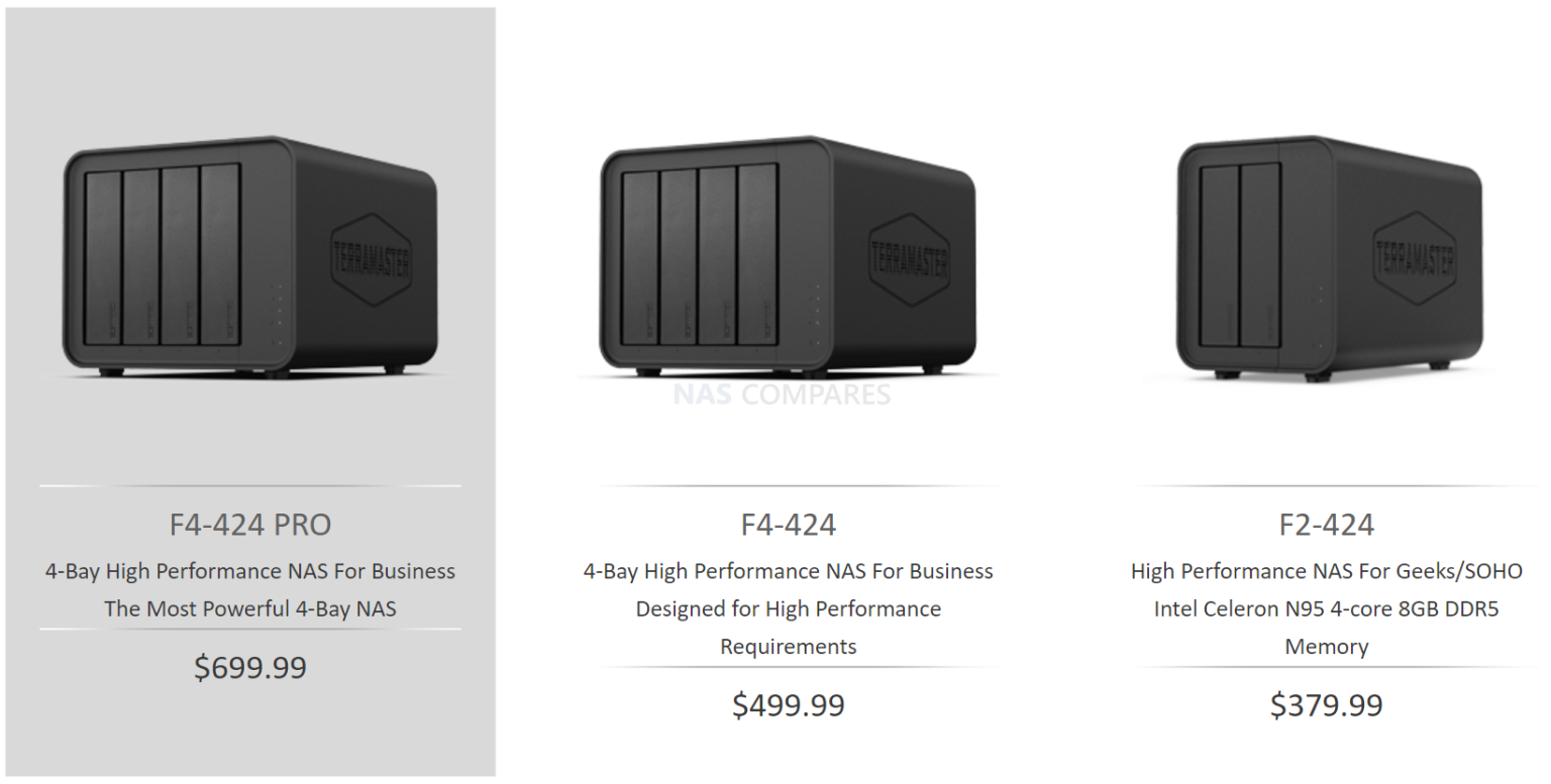 New Powerful Terramaster F4-424 Pro, F4-424 and F2-424 NAS Revealed ...