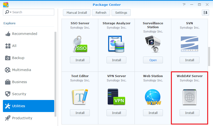 Package server. Synology iphone Backup. Synology kod Explorer. WEBDAV mail.ru Synology.